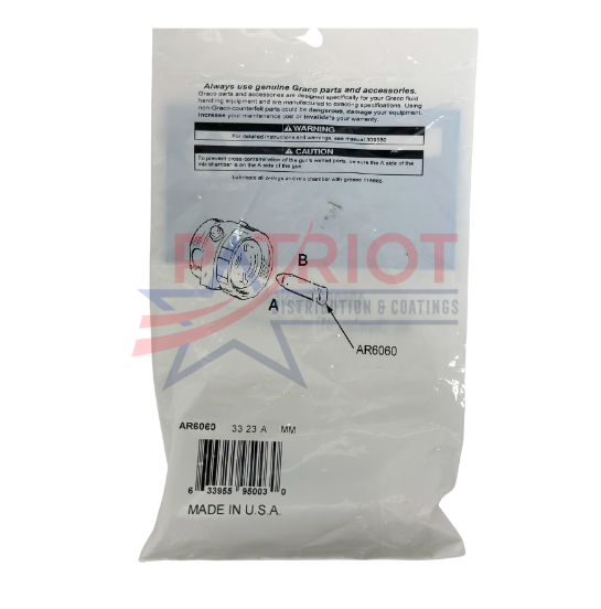 GRACO AR6060 Repair Kit Mix Chamber (03) with cleanout drills