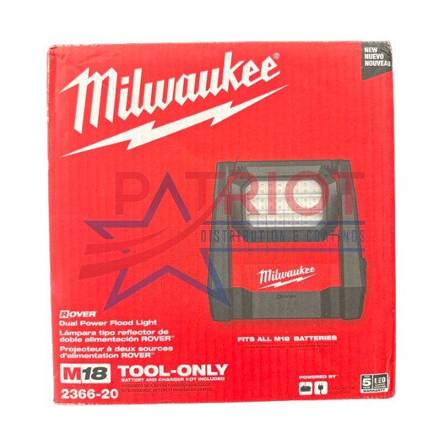 Milwaukee 2366-20 M18 ROVER Compact Lithium-Ion Dual Power 4000 Lumens Corded/ Cordless LED Flood Light (Tool Only)