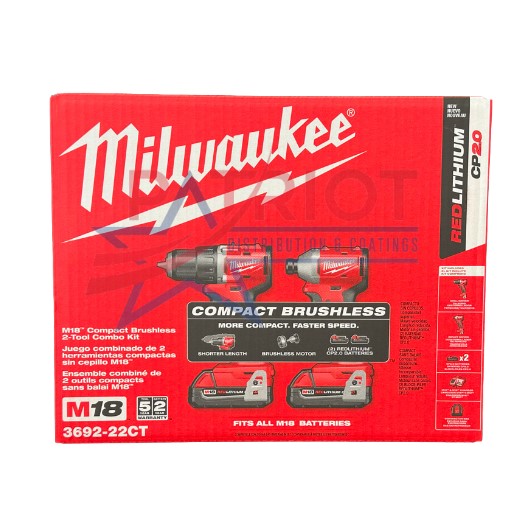 Milwaukee 3692-22CT M18 Compact Brushless 2-Tool Combo Kit: Drill Driver/Impact Driver (Next Gen Kit)