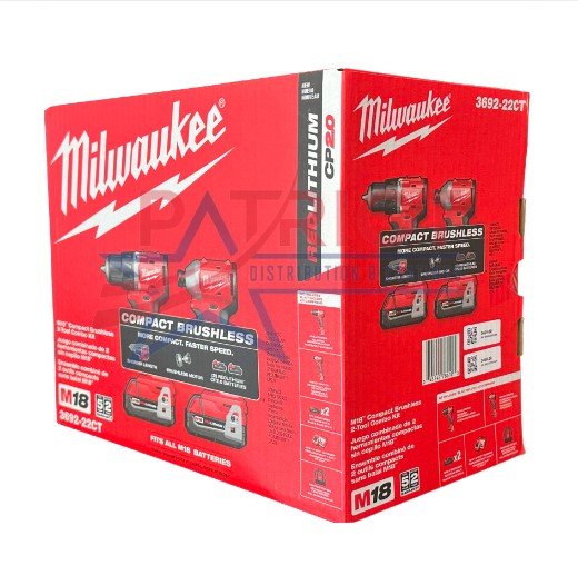 Milwaukee 3692-22CT M18 Compact Brushless 2-Tool Combo Kit: Drill Driver/Impact Driver (Next Gen Kit)