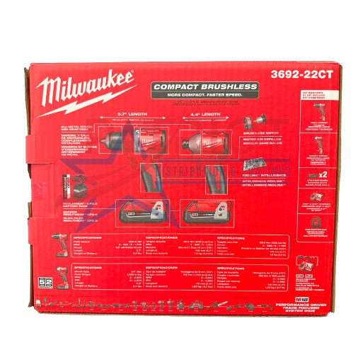 Milwaukee 3692-22CT M18 Compact Brushless 2-Tool Combo Kit: Drill Driver/Impact Driver (Next Gen Kit)