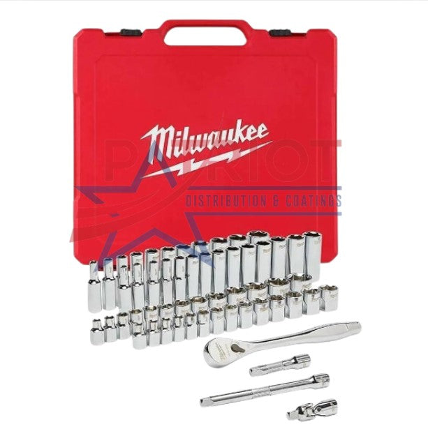 Milwaukee 48-22-9008 3/8" Drive 56pc Ratchet & Socket Set - SAE & Metric