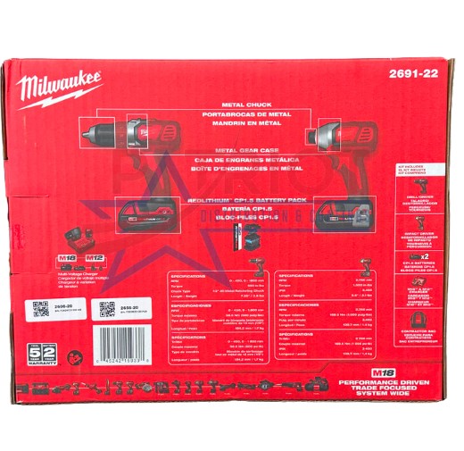 Milwaukee Compact 2 Tool Combo Kit 2691-22